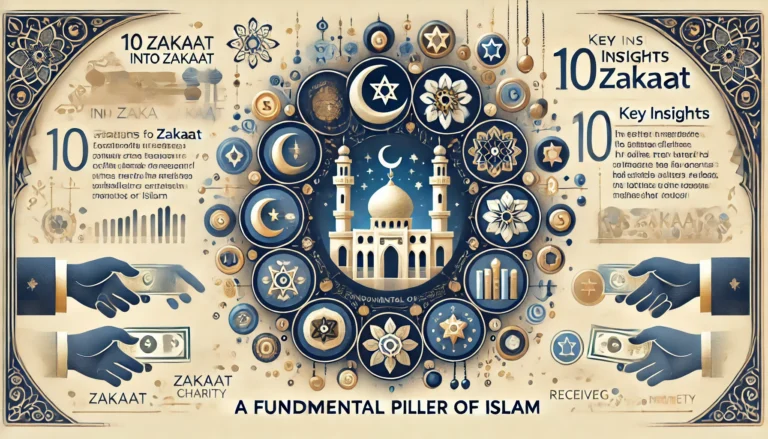 DALL·E 2024 06 25 13.24.07 A visually appealing and informative image representing 10 Key Insights into Zakaat A Fundamental Pillar of Islam. The image should include Islamic